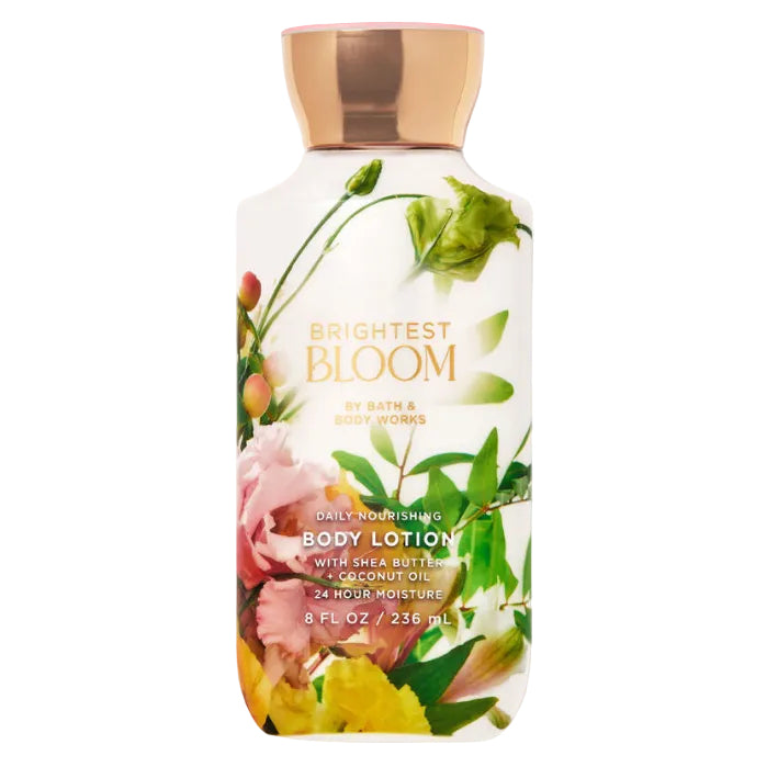 Bath and Body Works Brightest Bloom Body Lotion 236ml green bottle with floral design on Maulux.mu