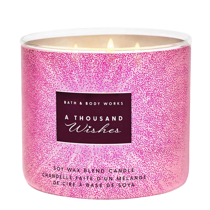 Bath and Body Works A Thousand Wishes 3-Wick Scented Candle with pink prosecco and crystal peonies notes - Maulux Mauritius