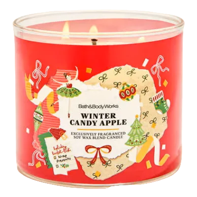 Bath and Body Works Winter Candy Apple 3-Wick Scented Candle with red apple and candied orange notes - Maulux Mauritius