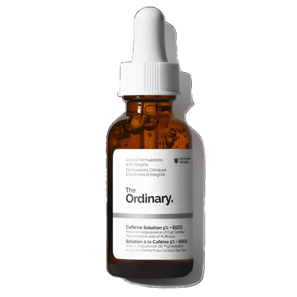 Caffeine Solution 5% + EGCG is a powerful, water-based serum designed to tackle dark circles and puffiness, enhancing under-eye brightness. Available at Maulux in Mauritius.