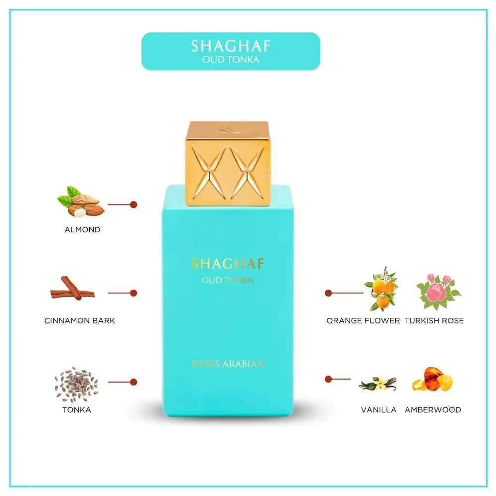 Swiss Arabian Shaghaf Oud Tonka EDP 75ML Perfume Mauritius - Shop online at Maulux.mu