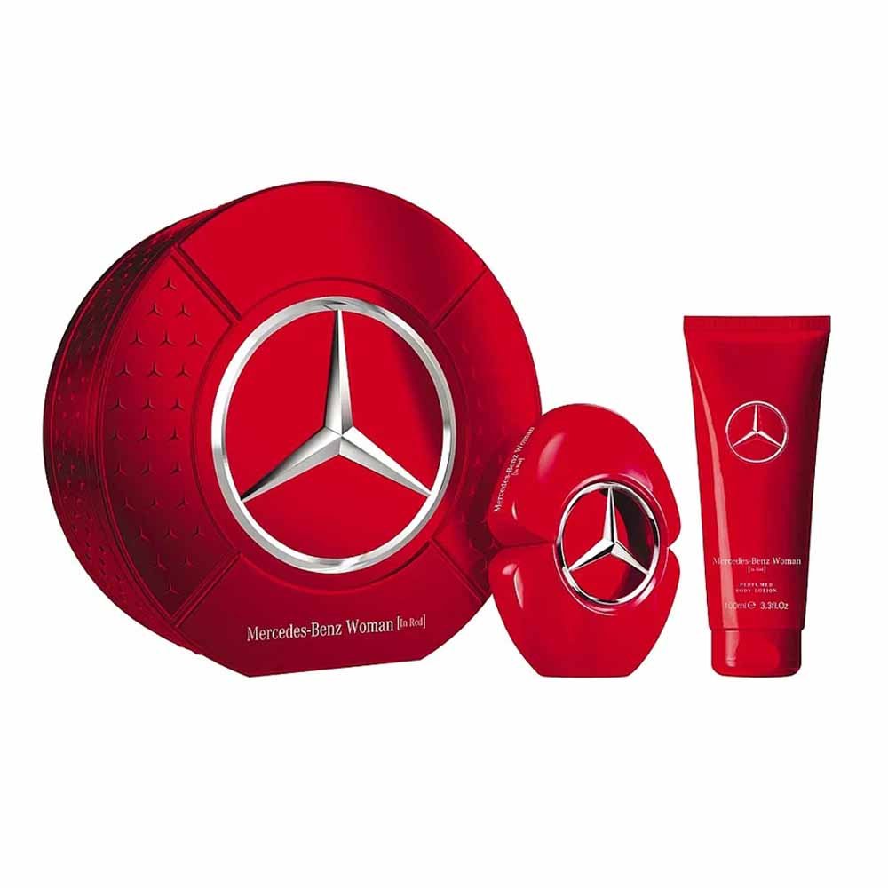 Mercedes Benz in Red Woman Set Edp 90Ml + Body Lotion in Mauritius At Maulux