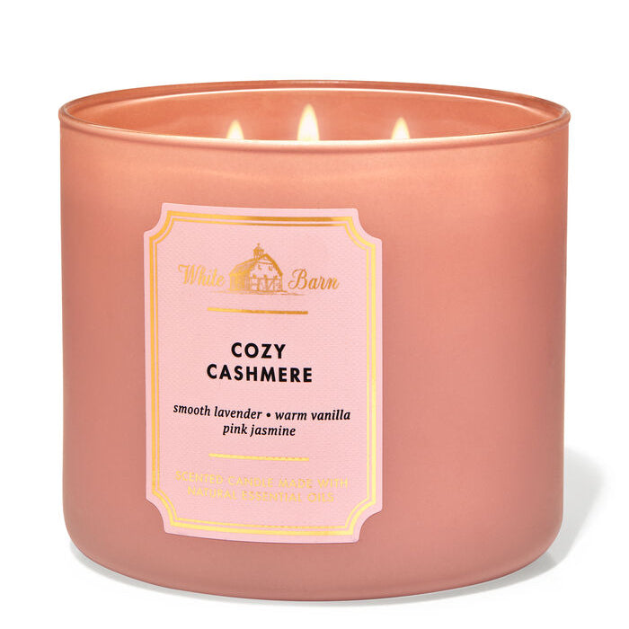 Bath and Body Works Cozy Cashmere 3-Wick Scented Candle with lavender and warm vanilla notes - Maulux Mauritius