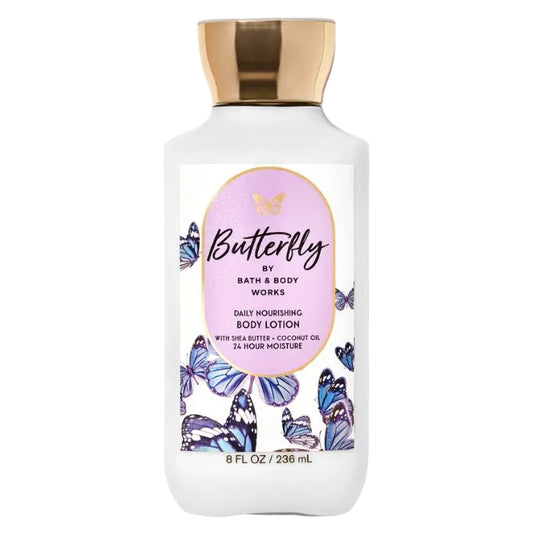 Bath and Body Works Butterfly Body Lotion 236ml with butterfly and floral art packaging on Maulux.mu