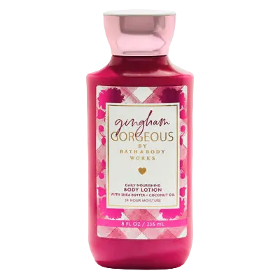 Bath and Body Works Gingham Gorgeous Body Lotion 236ml floral packaging available at Maulux.mu