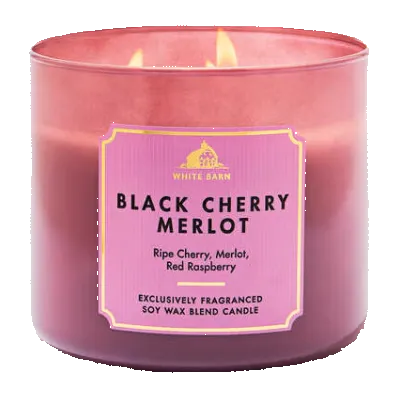 Bath and Body Works Black Cherry Merlot 3-Wick Scented Candle with decorative lid - Maulux Mauritius