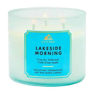 Bath and Body Works Lakeside Morning 3-Wick Scented Candle with driftwood and green apple notes - Maulux Mauritius