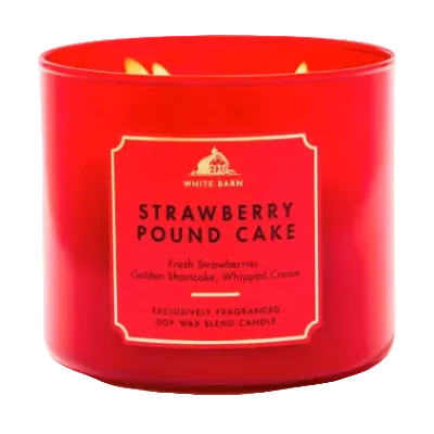 Bath and Body Works Strawberry Pound Cake 3-Wick Scented Candle with decorative lid - Maulux Mauritius