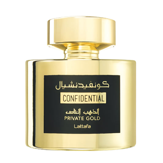 Lattafa Confidential Private Gold EDP 100ML Perfume Mauritius - Browse the price list and shop online at Maulux.mu