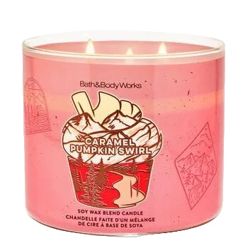 Bath and Body Works Caramel Pumpkin Swirl 3-Wick Scented Candle with caramel and cinnamon notes - Maulux Mauritius