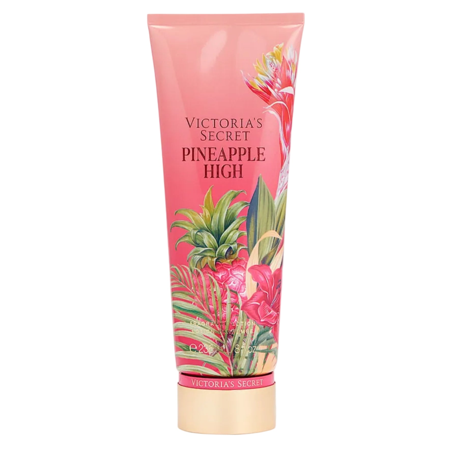 Victoria's Secret Pineapple High Body Lotion 236ml yellow bottle with tropical pineapple design available on Maulux.mu