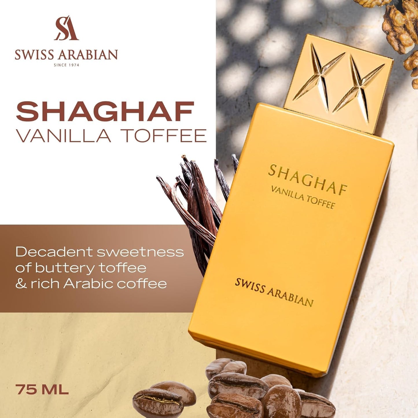 Swiss Arabian Shaghaf Vanilla Toffee EDP 75ML Perfume Maulux