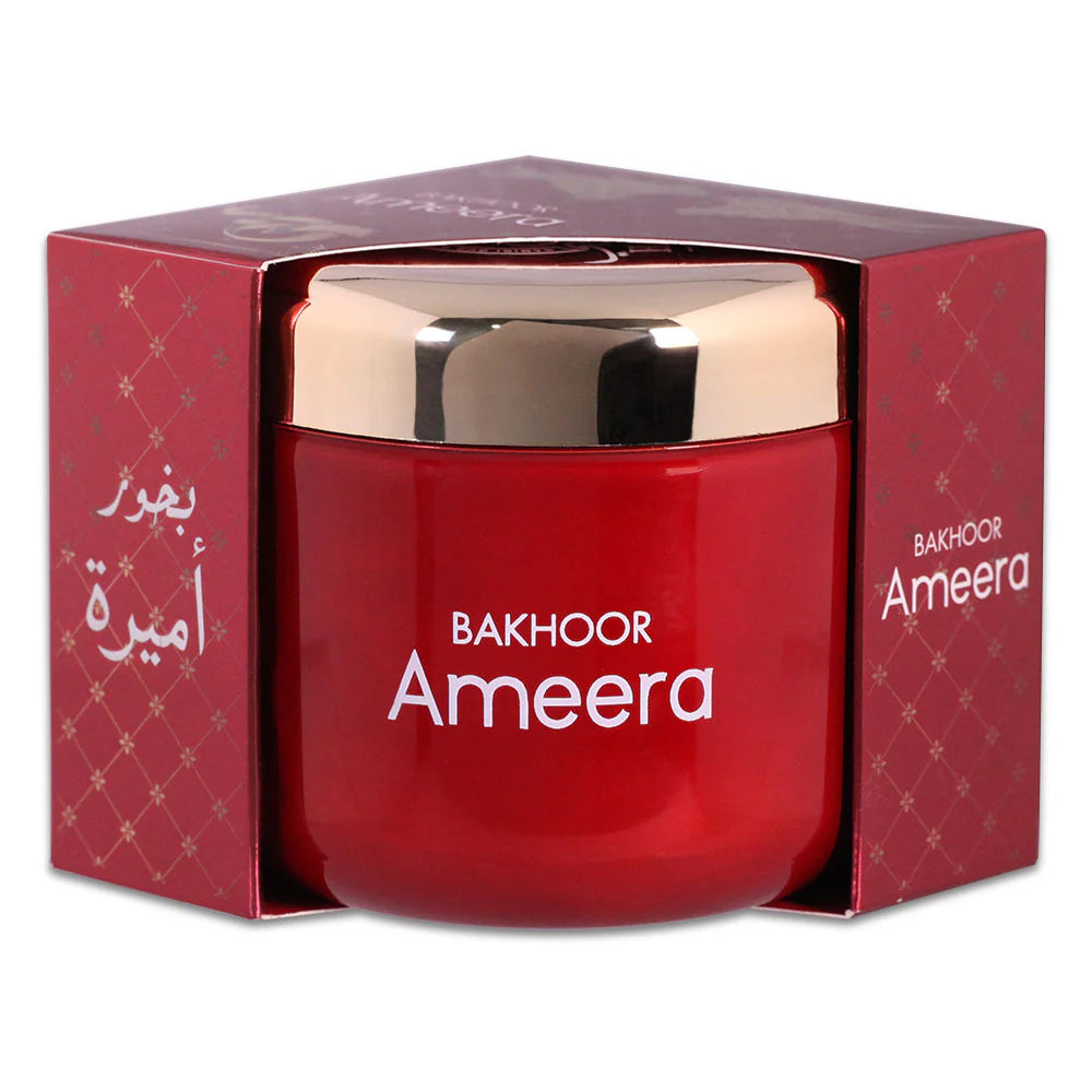Ameera Bakhoor 70G - Floral and musk fragrance for a charming, elegant atmosphere.